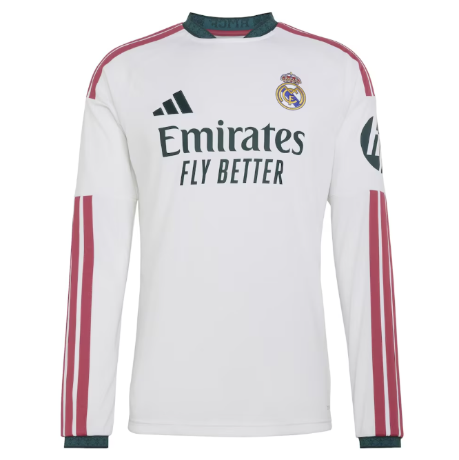 2026-27 Real Madrid Home Long Sleeve Soccer Jersey Shirt